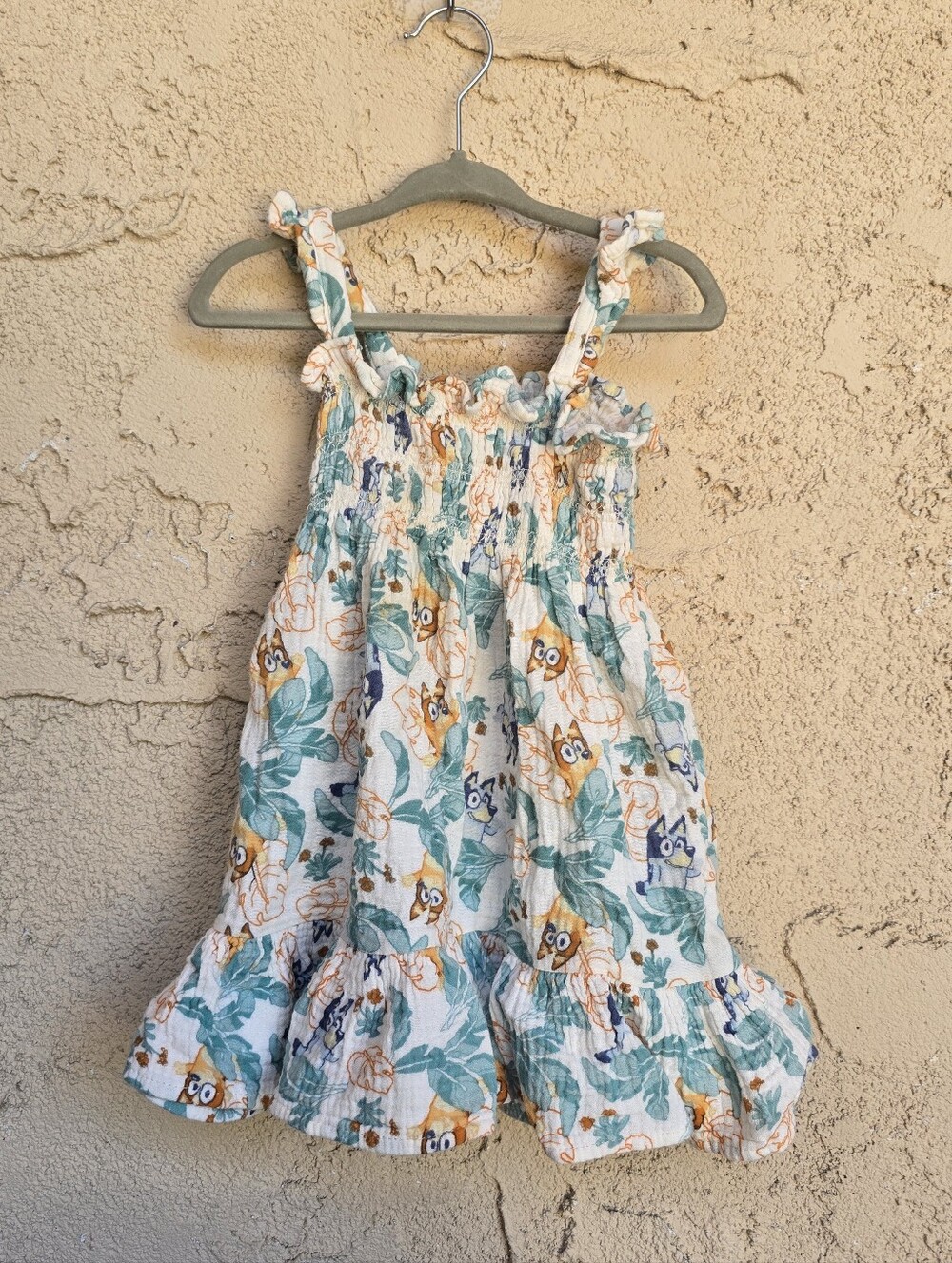 Bluey tropical leaf print tropical dress